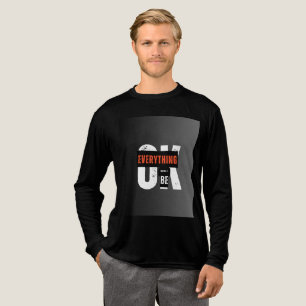 Black Full Sleeve T-Shirt with “Everything OK” Tri-Blend Shirt