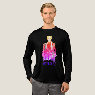 Black Full Sleeve T-shirt with gentleman design Tri-Blend Shirt