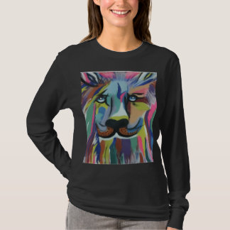 Black Full Sleeve T-shirt with Lion Desgin