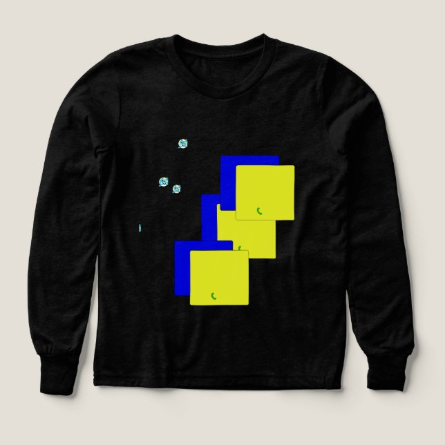 black full sleeves t -shirt square dessigned (Design Front)