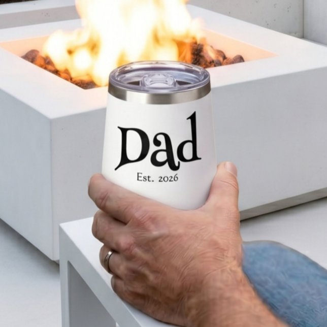 Black Fun Bold Simple Dad Established New Dad (Creator Uploaded)