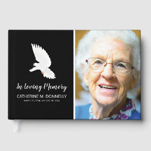 Black Funeral Condolence Photo Remembrance Guest Book