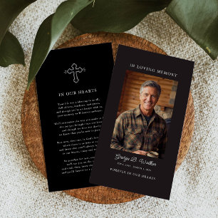 Black Funeral Memorial Prayer Photo Card