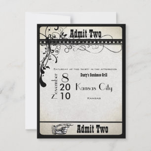Black Funky Textured Swirls Wedding Response Cards