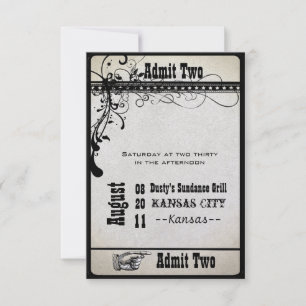 Black Funky Textured Swirls Wedding Response Cards