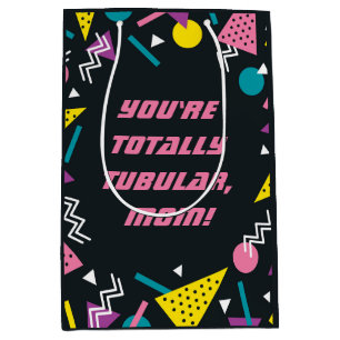 Black Funny 80s Slang Mothers Day Medium Gift Bag