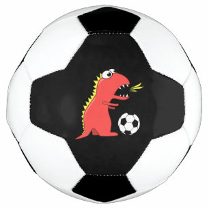 Black Funny Cartoon Dinosaur Soccer Soccer Ball