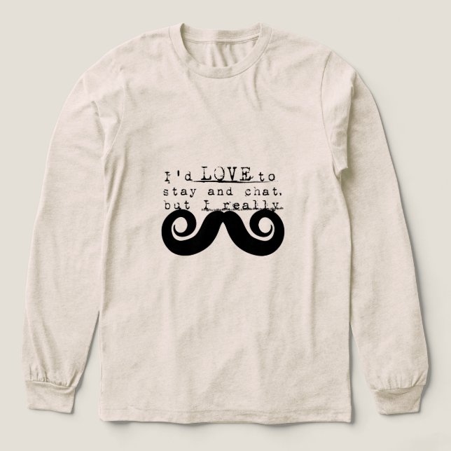 Black Funny Humor I Mustache Tri-Blend Shirt (Design Front)
