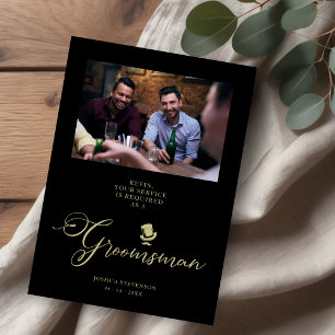 Black Funny Photo Proposal Wedding Groomsman