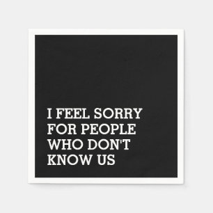 Black Funny Sarcastic Party Napkin
