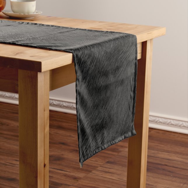 Black fur pattern short table runner (In Situ)