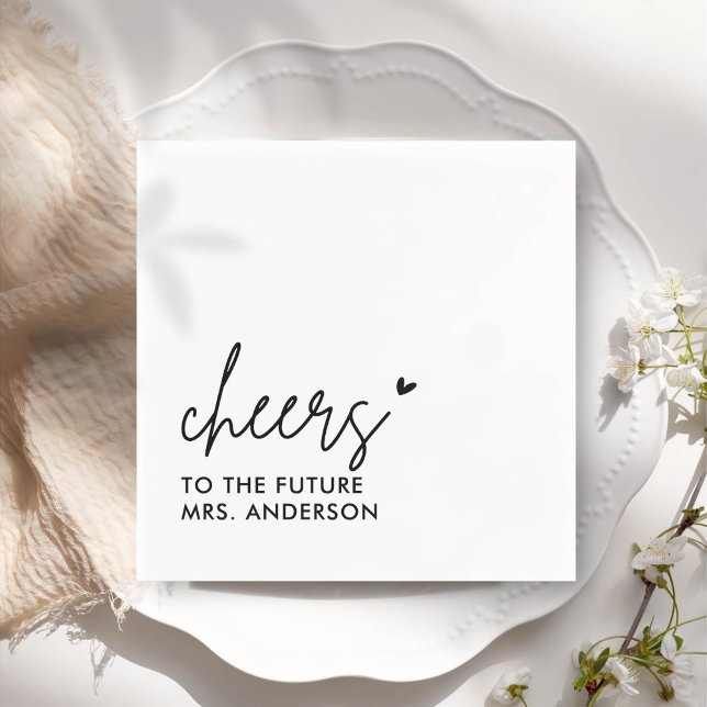 Black Future Mrs Modern Bridal Shower Napkin (Creator Uploaded)