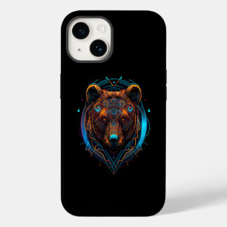 Black Futuristic Neon Bear iPhone 14 Case