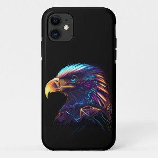 Black Futuristic Neon Eagle Case-Mate iPhone Case