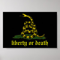 black Gadsden liberty or death flag
