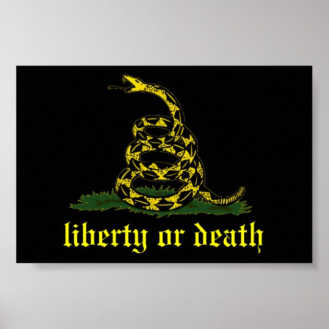 black Gadsden liberty or death flag Poster (Front)