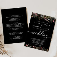 Black Galant Wildflower Front & Back Wedding