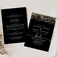 Black Galant Wildflower Spanish Front & Back Boda