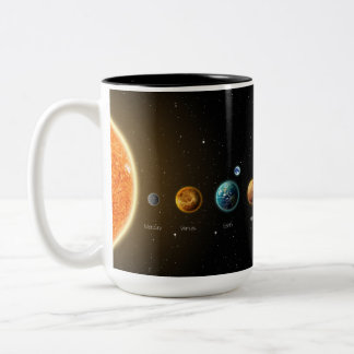 Black Galaxy Print Solar System Mug
