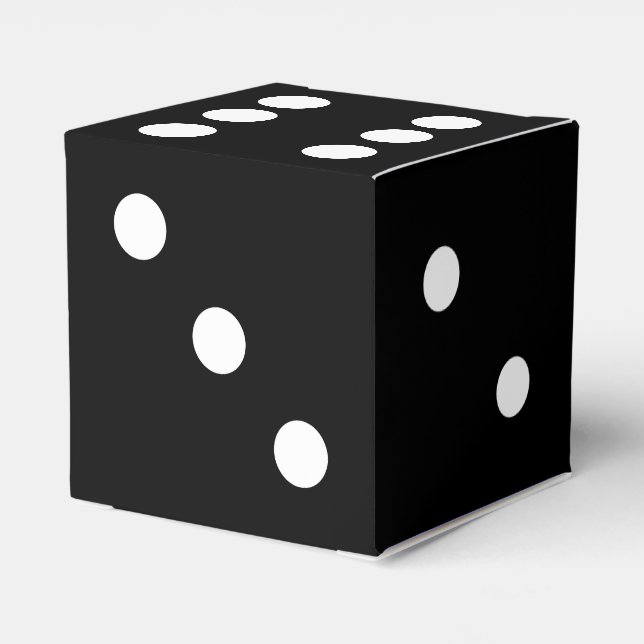 Black Gaming Dice Favour Box (Back Side)