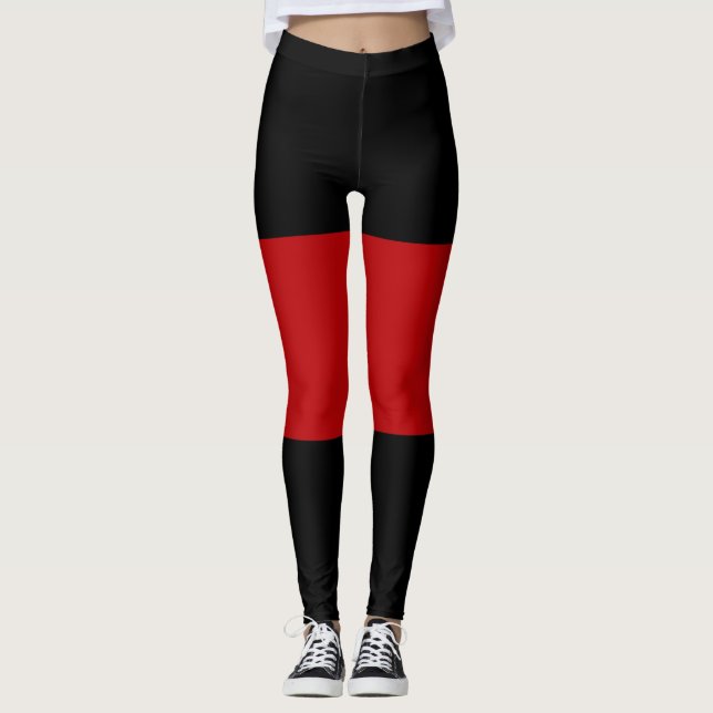 Black Garnet Black Sandwich Pattern Leggings (Front)