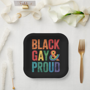 Black Gay and Proud LGBTQ Black Queers Paper Plate