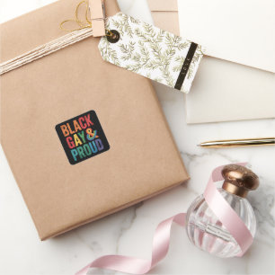 Black Gay and Proud LGBTQ Black Queers Square Sticker