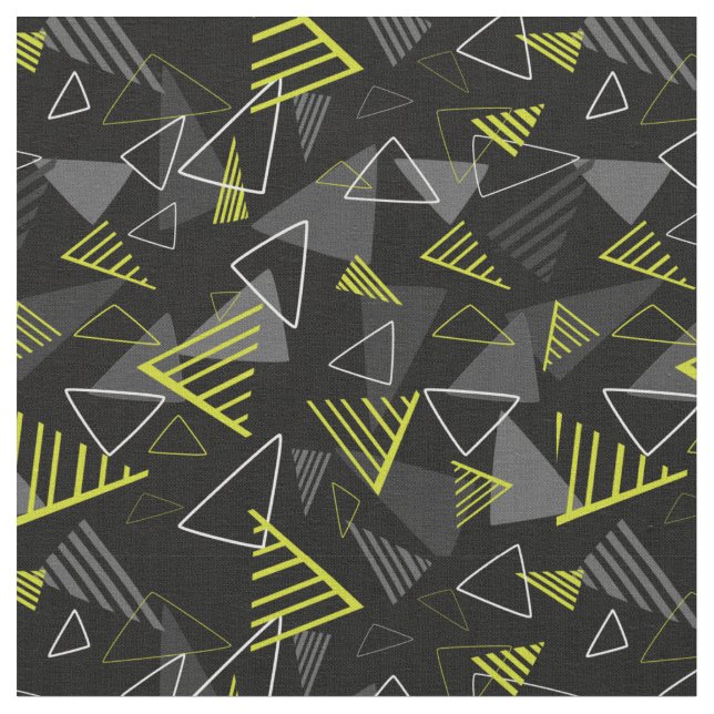 Black Geo Pop Print Fabric (Close Up)