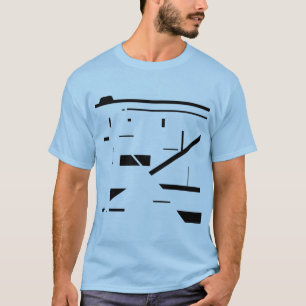 Black Geometric Abstract Art MCM-inspired Design T-Shirt