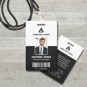 Black Geometric and white Company Security ID Card ID Badge