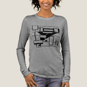 Black Geometric Boxes Abstract Art MCM-inspired Tri-Blend Shirt