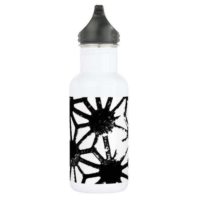 Black geometric pattern 532 ml water bottle (Right)