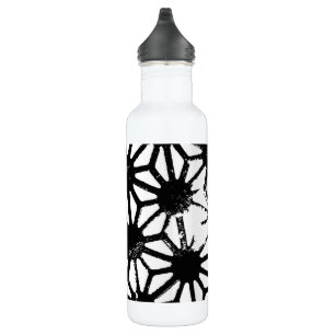 Black geometric pattern 710 ml water bottle