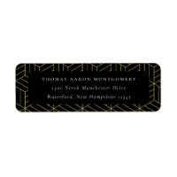 Black Geometric Pattern Address