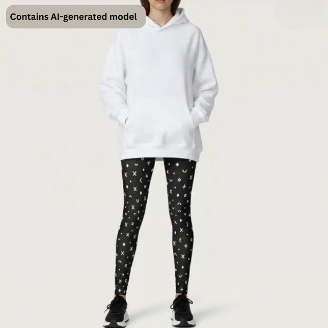 Black Geometric Pattern Leggings (Creator Uploaded)