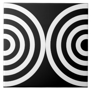 Black Geometric Pattern Mid Century Modern Tile