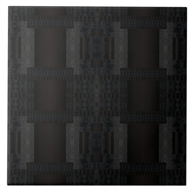 Black Geometric Pattern – Modern Minimalist Design Tile (Front)
