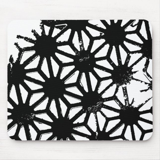 Black geometric pattern mouse pad (Front)