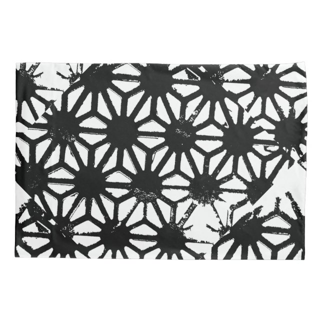 Black geometric pattern pillowcase (Back)