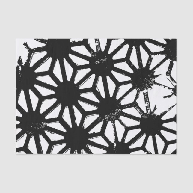 Black geometric pattern tissue paper (Front)