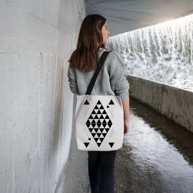 Black Geometric Triangles  Tote Bag (Creator Uploaded)