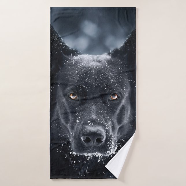 Black German Shepherd Bath Towel (Bath Towel)