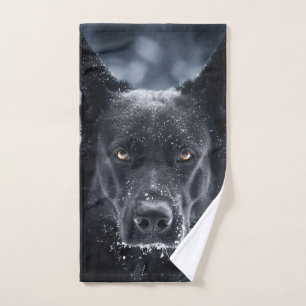 Black German Shepherd Bath Towel Set