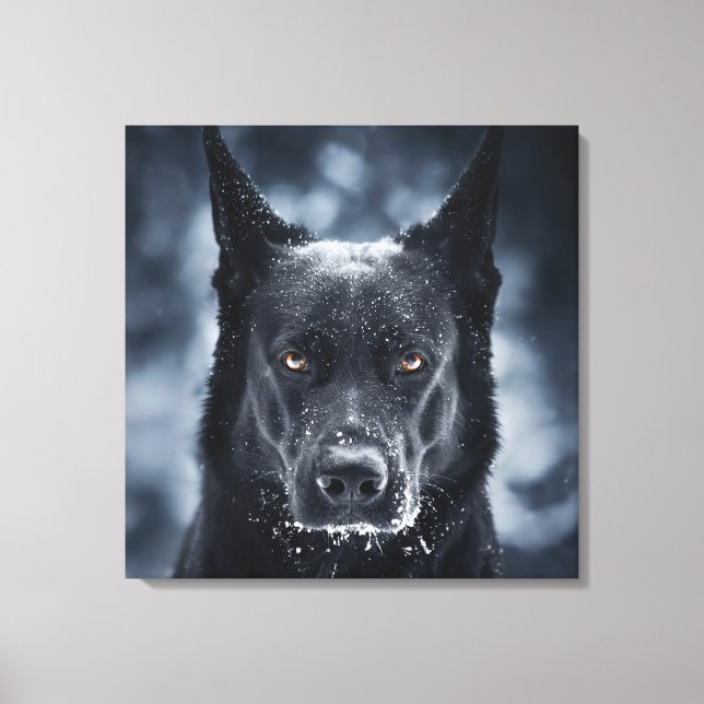 Black German Shepherd Canvas Print (Front)