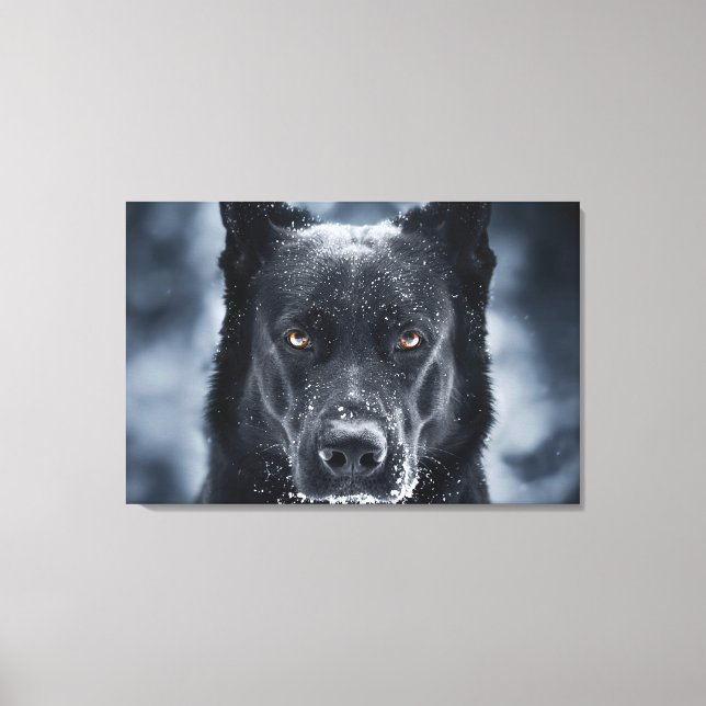 Black German Shepherd Canvas Print (Front)