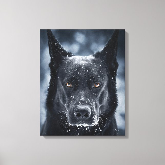 Black German Shepherd Canvas Print (Front)
