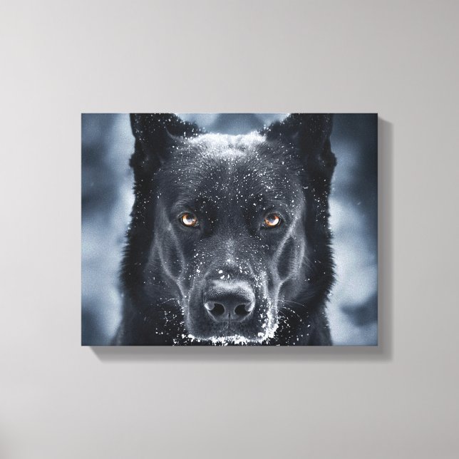 Black German Shepherd Canvas Print (Front)