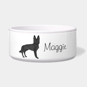 Black German Shepherd Cartoon Dog With Custom Name