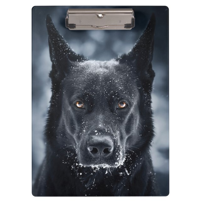 Black German Shepherd Clipboard (Front)