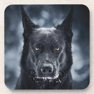 Black German Shepherd Coaster